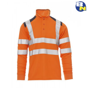 Abbigliamento-Pro-polo-ad-alta-visibilità-a-manica-lunga-arancio